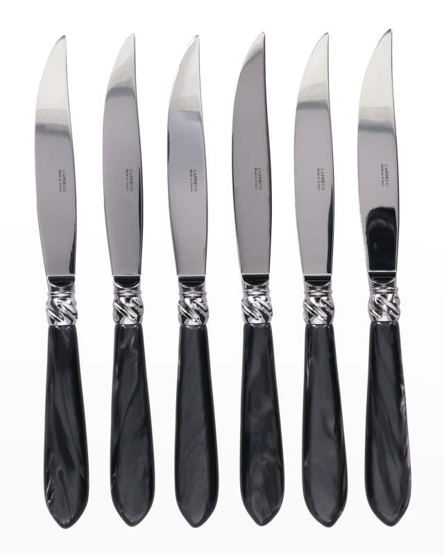 Diana 6-Piece Steak Knives, Black